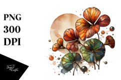 Abstract Wooden Stained Nasturtium Watercolor Splash Product Image 3