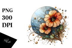 Abstract Stained Nasturtium | Sublimation Clipart Product Image 3