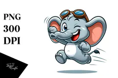 Goofy Cartoon Elephant PNG Product Image 1