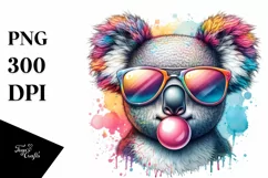 Quirky Koala Portrait Sunglasses | Sublimation | Clipart Product Image 1