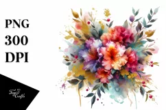 Colorful Vibrant Rhododendron | Sublimation Clipart Product Image 1