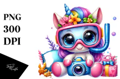 Cute Baby Unicorn PNG Product Image 1