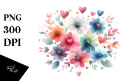 Simple Flower with Heart Petals PNG Product Image 1