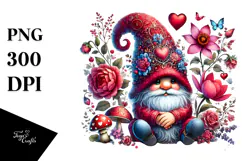 Colorful Valentines Gnome, High-Res PNG Product Image 1