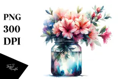 Watercolor Jar | Abstract Azalea Clipart Product Image 1