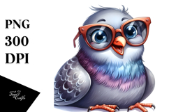 Funny Dove with Sunglasses PNG Product Image 1