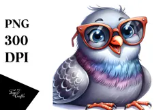 Funny Dove with Sunglasses PNG Product Image 1