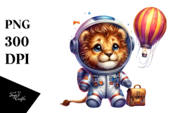 Baby Lion Hot Air Balloon PNG Product Image 1