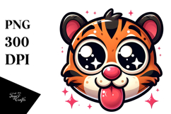 Sparkling Tiger with Tongue-Out PNG Product Image 1