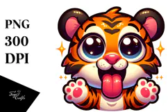 Silly Cartoon Tiger PNG Product Image 1