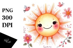 Pinkish Smiling Sun, Transparent PNG Product Image 1