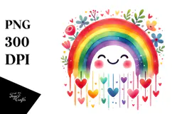 Simple Smiling Rainbow Digital Painting PNG Product Image 1