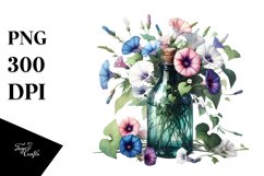 Watercolor Bottle | Morning Glory Clipart Product Image 3