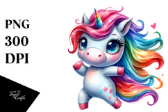 Vibrant Cute Unicorn Dancing PNG Product Image 1