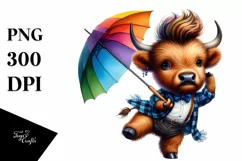 Dancing Baby Highland Cow PNG Product Image 1