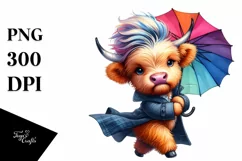 Dancing Baby Highland Cow PNG Product Image 1