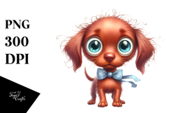 Watercolor Baby Cartoon Vizsla PNG Product Image 1