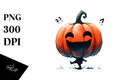 JACK-O'-LANTERN Illustration, Watercolor PNG Product Image 1