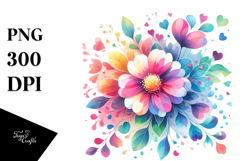 Cute Boho Heart Flower PNG Product Image 1