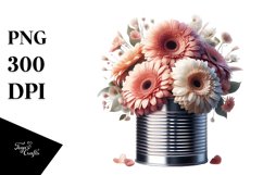Glossy Can with Large Gerbera | Sublimation Clipart Product Image 1