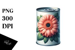 Glossy Can with Large Gerbera | Sublimation Clipart Product Image 1