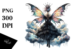 Gothic Fairy on a Cloud, PNG Product Image 1