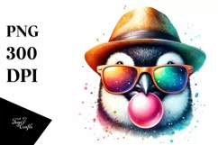 Quirky Penguin Portrait Hat | Sublimation | Clipart Product Image 3