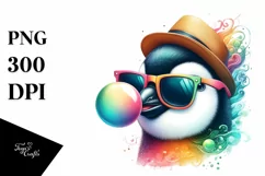 Quirky Penguin Portrait Hat | Sublimation | Clipart Product Image 3