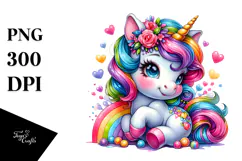Funny Baby Unicorn PNG Product Image 1