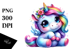 Funny Baby Unicorn PNG Product Image 1