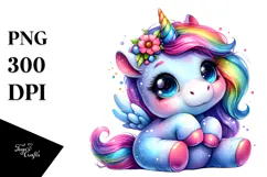 Funny Baby Unicorn PNG Product Image 1