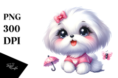 Cute Cartoon Maltese PNG Product Image 1