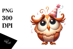 Silly Cartoon Owl, Trending Art Product Image 1
