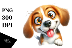 Happy Watercolor Baby Beagle PNG Product Image 1