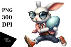 Goofy Bunny with Modern Sunglasses PNG Product Image 1
