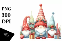 Colorful Christmas Gnome, PNG Product Image 1