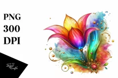 Watercolor Luxury Flower Splash Clipart Product Image 1