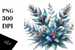 Detailed Lobelia with Metallic Insertions | Clipart Product Image 1