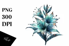 Detailed Lobelia with Metallic Insertions | Clipart Product Image 1