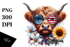 Contemptuous Highland Cow Portrait | Clipart Product Image 1