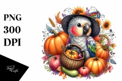 Quirky Baby Parrot Autumn Vegetables | Sublimation | Clipart Product Image 3