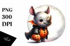 Cute Baby Rhino Standing, Transparent PNG Product Image 1