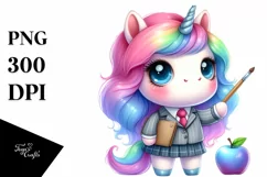 Cute Baby Unicorn Instructor | Sublimation Clipart Product Image 1