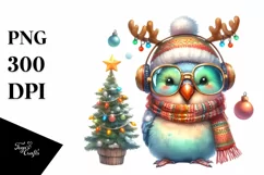 Parrot with Reindeer Horns PNG Product Image 1