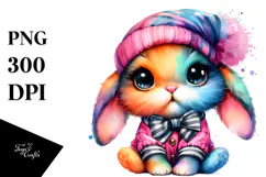 Vibrant Baby Bunny with Big Eyes PNG Product Image 1