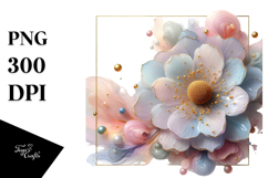 Abstract Glossy Anemone, PNG Product Image 1