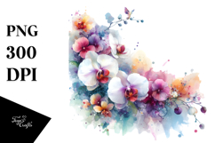 Colorful Orchid Pattern, PNG Product Image 1