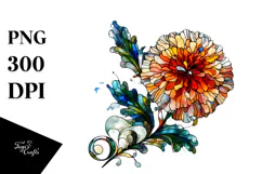 Stained Marigold Watercolor Splash, PNG Product Image 1