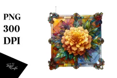 Stained Marigold Watercolor Splash, PNG Product Image 1