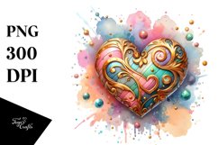 Colorful Wood Heart, Transparent PNG Product Image 1